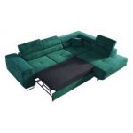 Narożnik GUSTAW L - strona prawa - ciemnozielony, welwet
