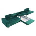 Narożnik GUSTAW L - strona prawa - ciemnozielony, welwet