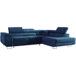 Narożnik GUSTAW L - strona prawa - ciemnoniebieski, welwet