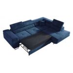 Narożnik GUSTAW L - strona prawa - ciemnoniebieski, welwet