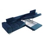 Narożnik GUSTAW L - strona prawa - ciemnoniebieski, welwet