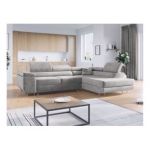 Narożnik GUSTAW L - strona prawa - jasnoszary, welwet