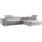 Narożnik GUSTAW L - strona prawa - jasnoszary, welwet