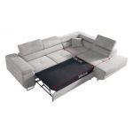 Narożnik GUSTAW L - strona prawa - jasnoszary, welwet