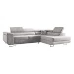 Narożnik GUSTAW L - strona prawa - jasnoszary, welwet