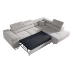 Narożnik GUSTAW L - strona prawa - jasnoszary, welwet