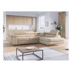 Narożnik GUSTAW L - strona prawa - beżowy, welwet