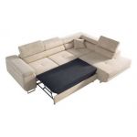 Narożnik GUSTAW L - strona prawa - beżowy, welwet
