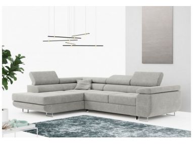 Narożnik GUSTAW L - strona lewa - jasnoszary, struktura