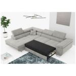 Narożnik GUSTAW L - strona lewa - jasnoszary, struktura