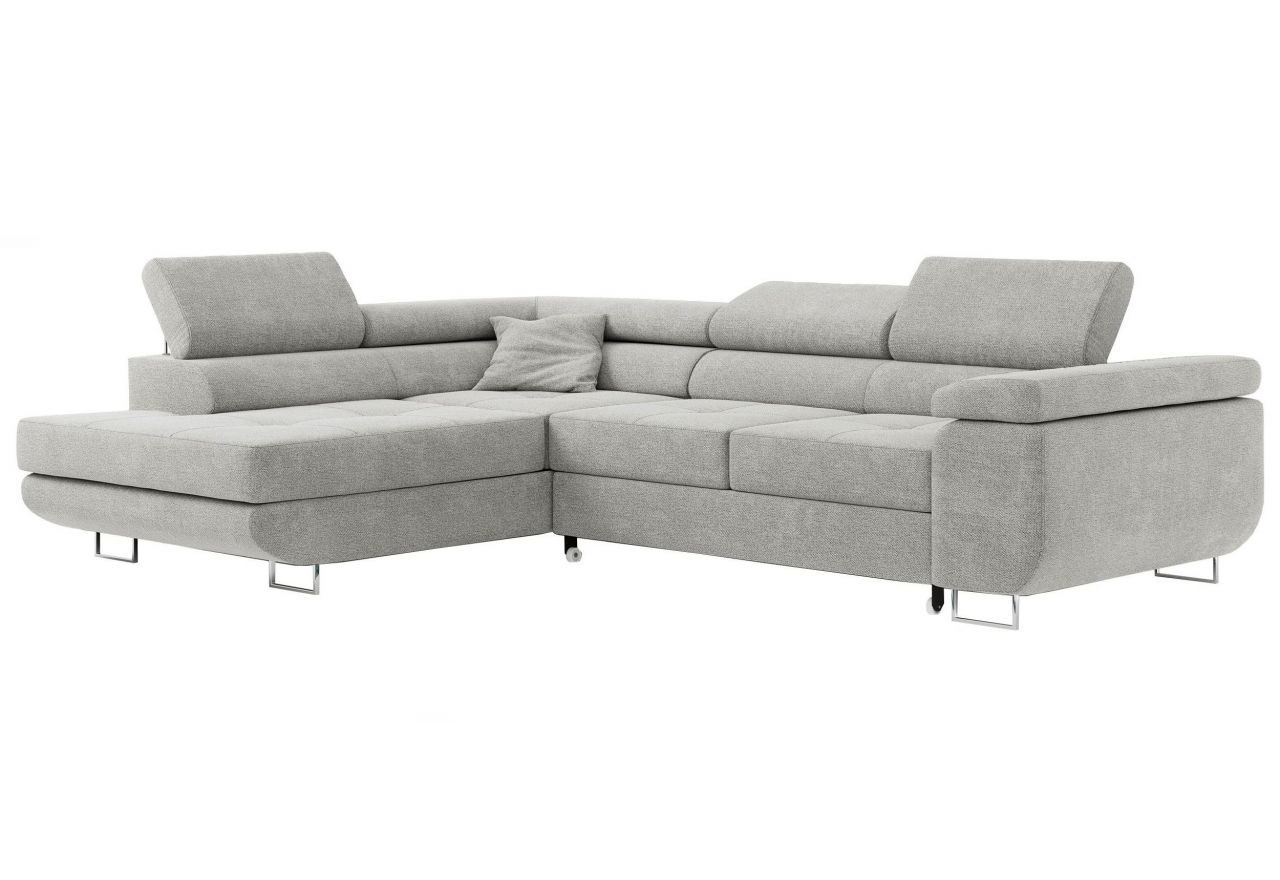 Narożnik GUSTAW L - strona lewa - jasnoszary, struktura