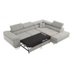 Narożnik GUSTAW L - strona prawa - jasnoszary, struktura