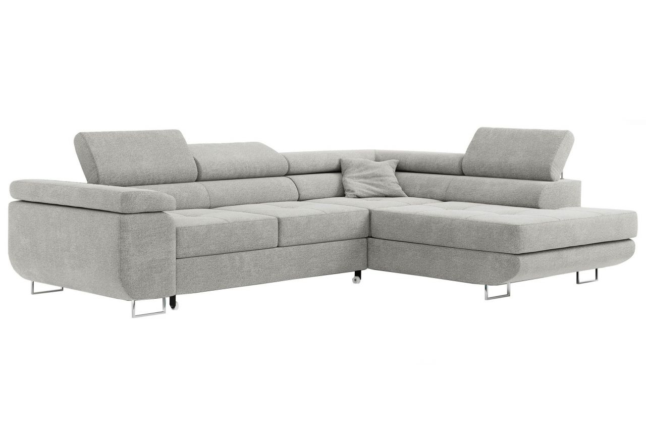 Narożnik GUSTAW L - strona prawa - jasnoszary, struktura