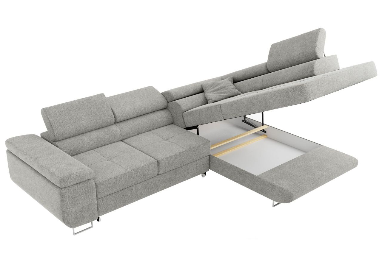 Narożnik GUSTAW L - strona prawa - jasnoszary, struktura