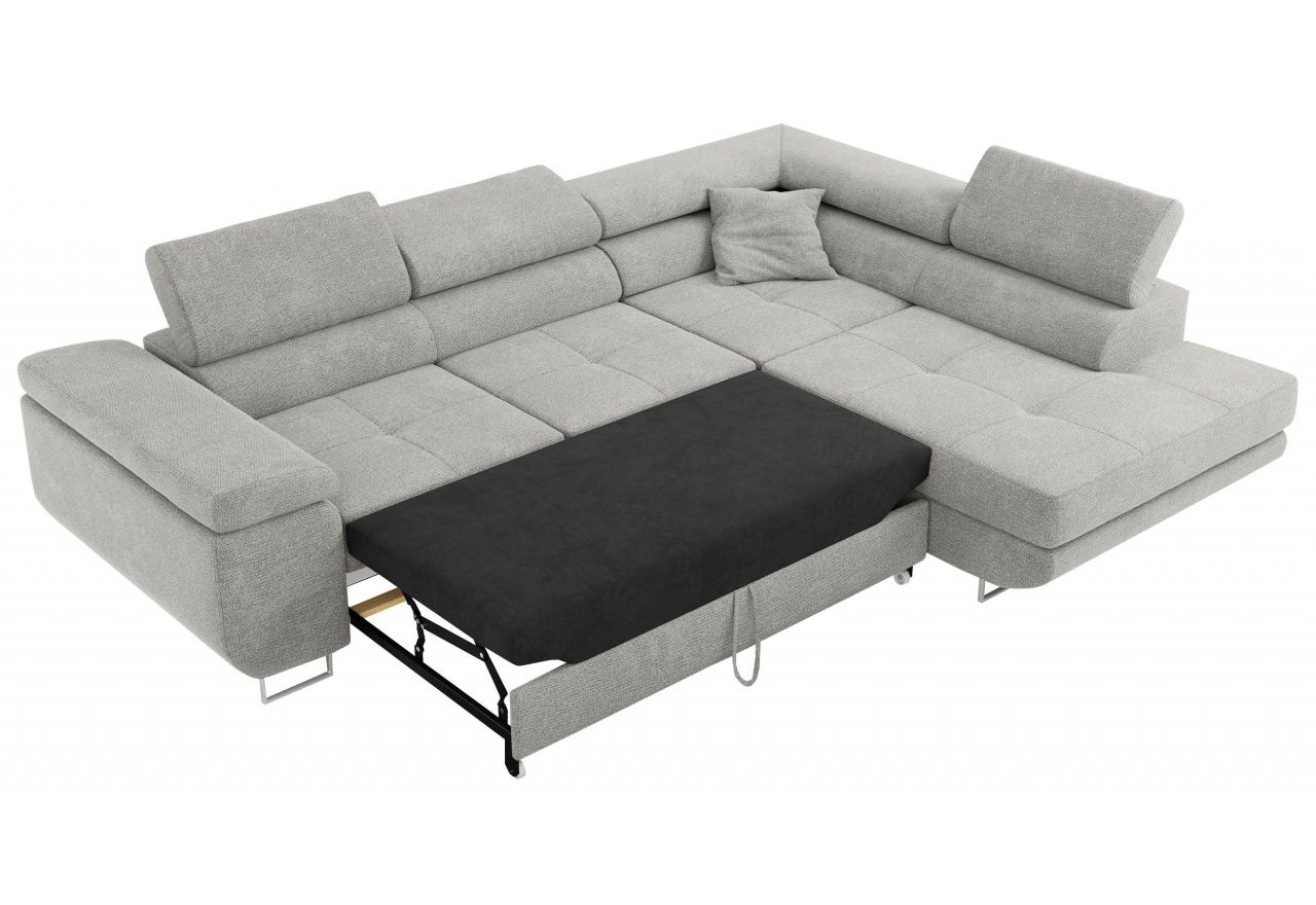 Narożnik GUSTAW L - strona prawa - jasnoszary, struktura