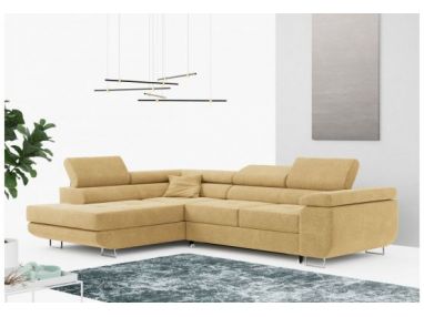 Narożnik GUSTAW L - strona lewa - żółty, struktura