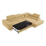 Narożnik GUSTAW L - strona lewa - żółty, struktura