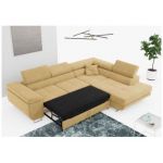 Narożnik GUSTAW L - strona prawa - żółty, struktura