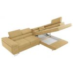 Narożnik GUSTAW L - strona prawa - żółty, struktura