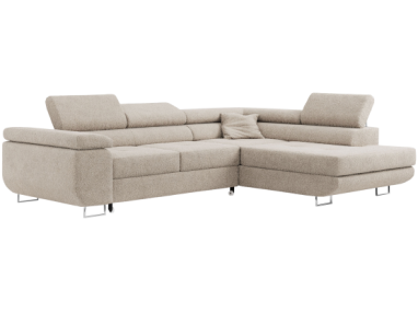 Narożnik GUSTAW L - strona prawa - kremowy, boucle