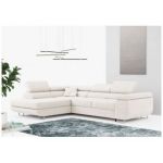 Narożnik GUSTAW L - strona lewa - biały, boucle