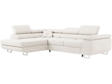 Narożnik GUSTAW L - strona lewa - biały, boucle