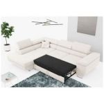 Narożnik GUSTAW L - strona lewa - biały, boucle