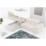 Narożnik GUSTAW L - strona lewa - biały, boucle