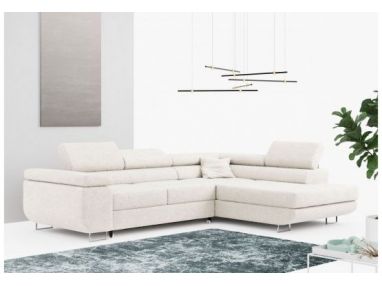 Narożnik GUSTAW L - strona prawa - biały, boucle