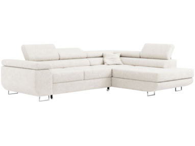 Narożnik GUSTAW L - strona prawa - biały, boucle