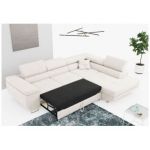 Narożnik GUSTAW L - strona prawa - biały, boucle