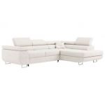 Narożnik GUSTAW L - strona prawa - biały, boucle