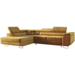 Narożnik GUSTAW L - strona lewa - żółty, welwet