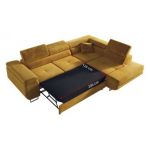 Narożnik GUSTAW L - strona lewa - żółty, welwet