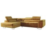 Narożnik GUSTAW L - strona lewa - żółty, welwet