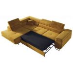 Narożnik GUSTAW L - strona lewa - żółty, welwet