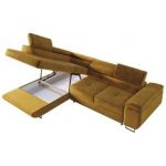 Narożnik GUSTAW L - strona lewa - żółty, welwet