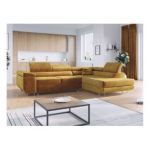 Narożnik GUSTAW L - strona prawa - żółty, welwet