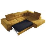 Narożnik GUSTAW L - strona prawa - żółty, welwet