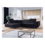 Narożnik GUSTAW L - strona lewa - szary, welwet