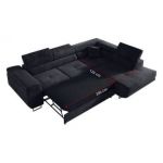 Narożnik GUSTAW L - strona lewa - szary, welwet