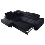 Narożnik GUSTAW L - strona lewa - szary, welwet