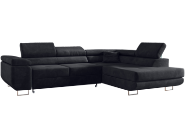 Narożnik GUSTAW L - strona prawa - szary, welwet