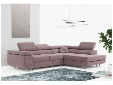 Narożnik GUSTAW L - strona prawa - różowy, struktura