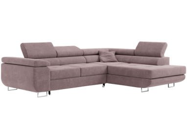 Narożnik GUSTAW L - strona prawa - różowy, struktura