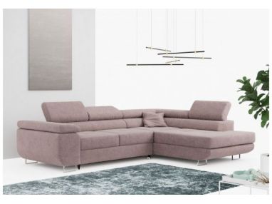 Narożnik GUSTAW L - strona prawa - różowy, boucle