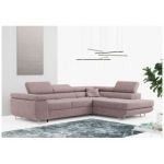 Narożnik GUSTAW L - strona prawa - różowy, boucle