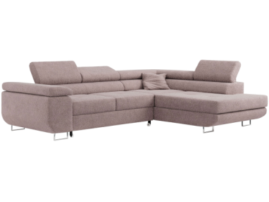 Narożnik GUSTAW L - strona prawa - różowy, boucle