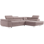 Narożnik GUSTAW L - strona prawa - różowy, boucle