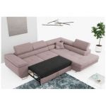 Narożnik GUSTAW L - strona prawa - różowy, boucle